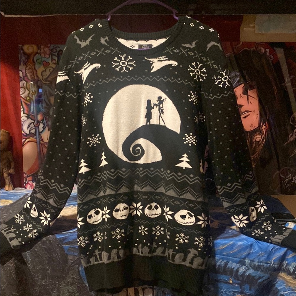Black and White Sweater Nightmare Before Christmas